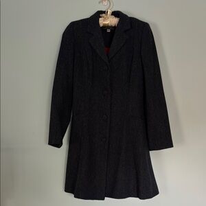 Navy Tweed 3/4 Length Coat